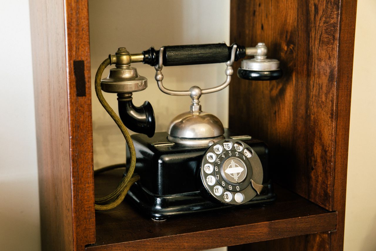 A Danish KTAS Kjobenhavns table telephone made in 1930s. 