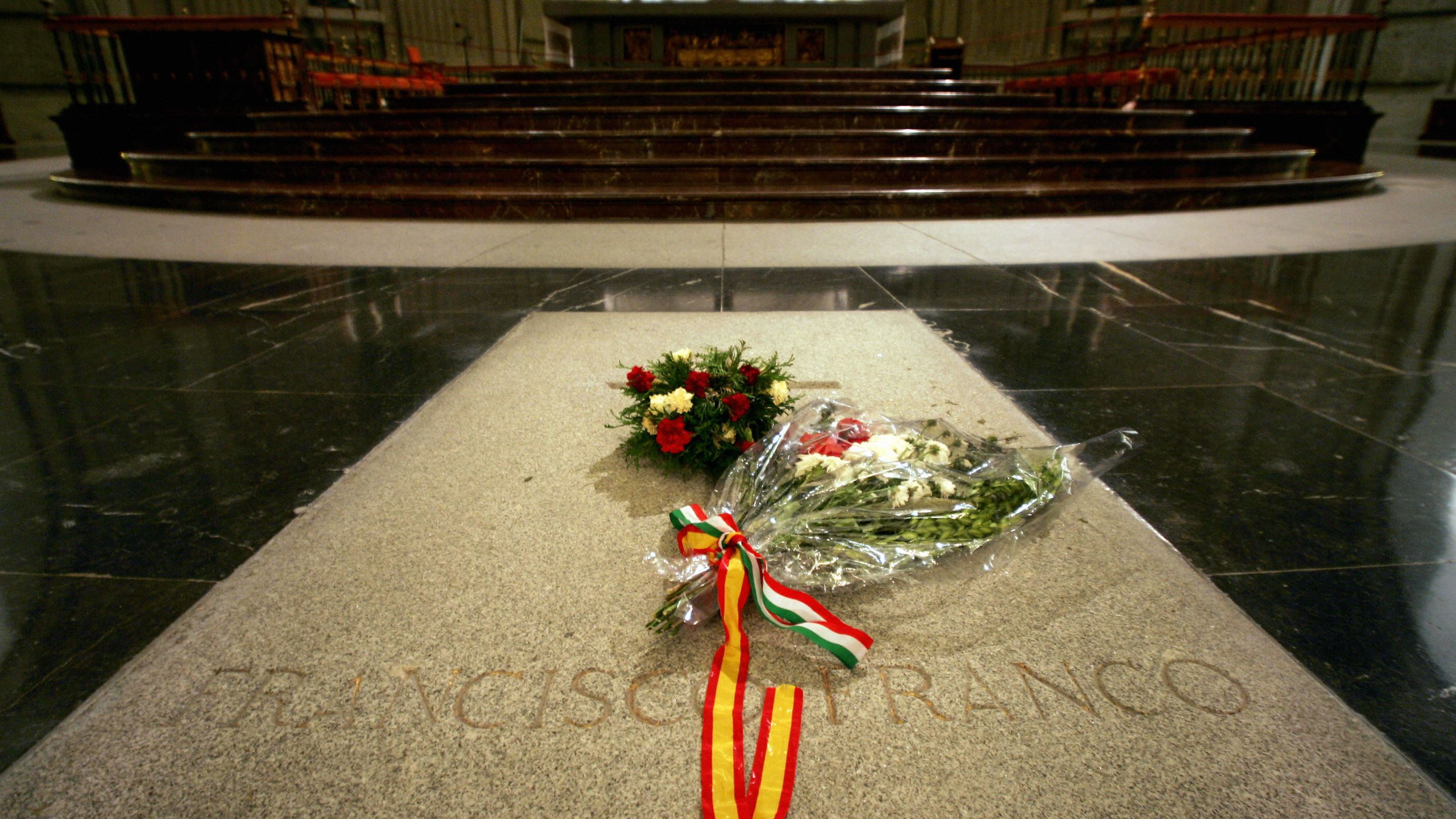 The tomb of Francisco Franco in The Valley of the Fallen, where he was buried after his death in 1975.