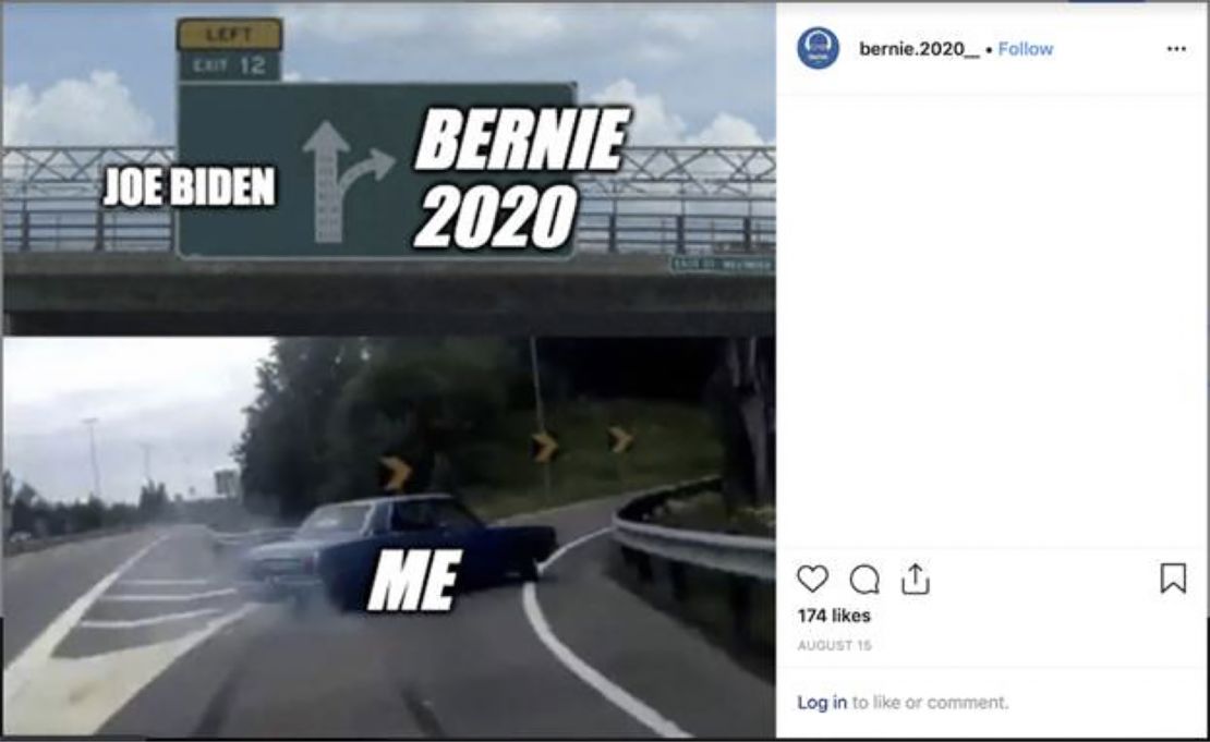 A fake Bernie Sanders' supporters page posted an image attacking the candidacy of Vice President Joe Biden