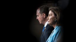 House Speaker Nancy Pelosi of Calif., and Chairman of the House Intelligence Committee Rep. Adam Schiff, D-Calif., hold a press conference in the US Capitol on Wednesday October 2.