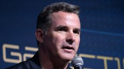 Under Armour CEO Kevin Plank speaks at an event to unveil the first commercial space wear in Yonkers, New York, on October 16, 2019. - At the event Virgin Galactic and Under Armour unveiled the worlds first exclusive spacewear system for private astronauts. (Photo by Don Emmert / AFP) (Photo by DON EMMERT/AFP via Getty Images)