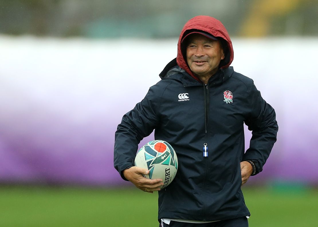 Eddie Jones oversees England training ahead of facing New Zealand in the Rugby World Cup. 