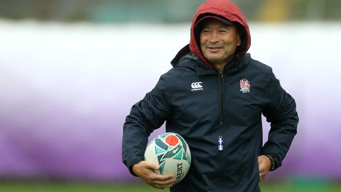 Eddie Jones oversees England training ahead of facing New Zealand in the Rugby World Cup.