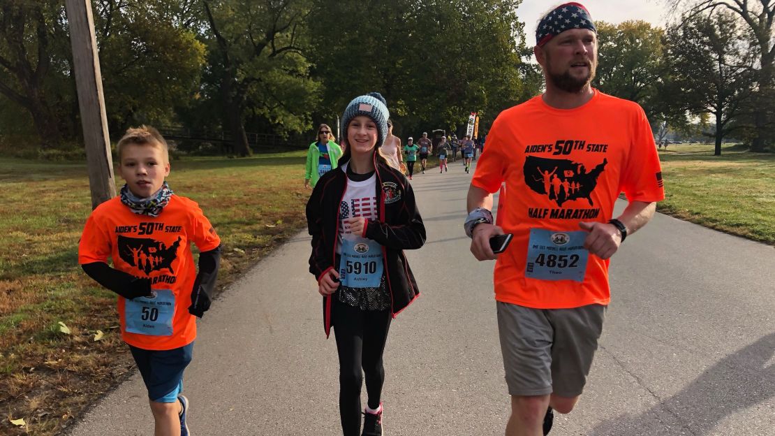 Aiden Jaquez finished his half-marathon journey in Iowa. 