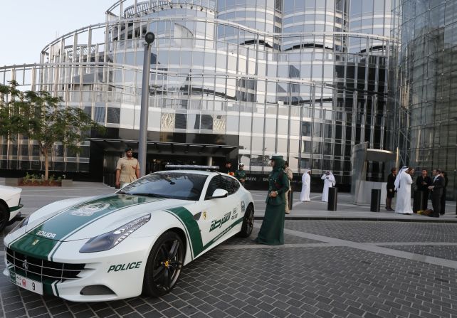 The customized Ferrari FF, which often patrols in tourist areas of Dubai, has been designated for the use of female officers. <br />