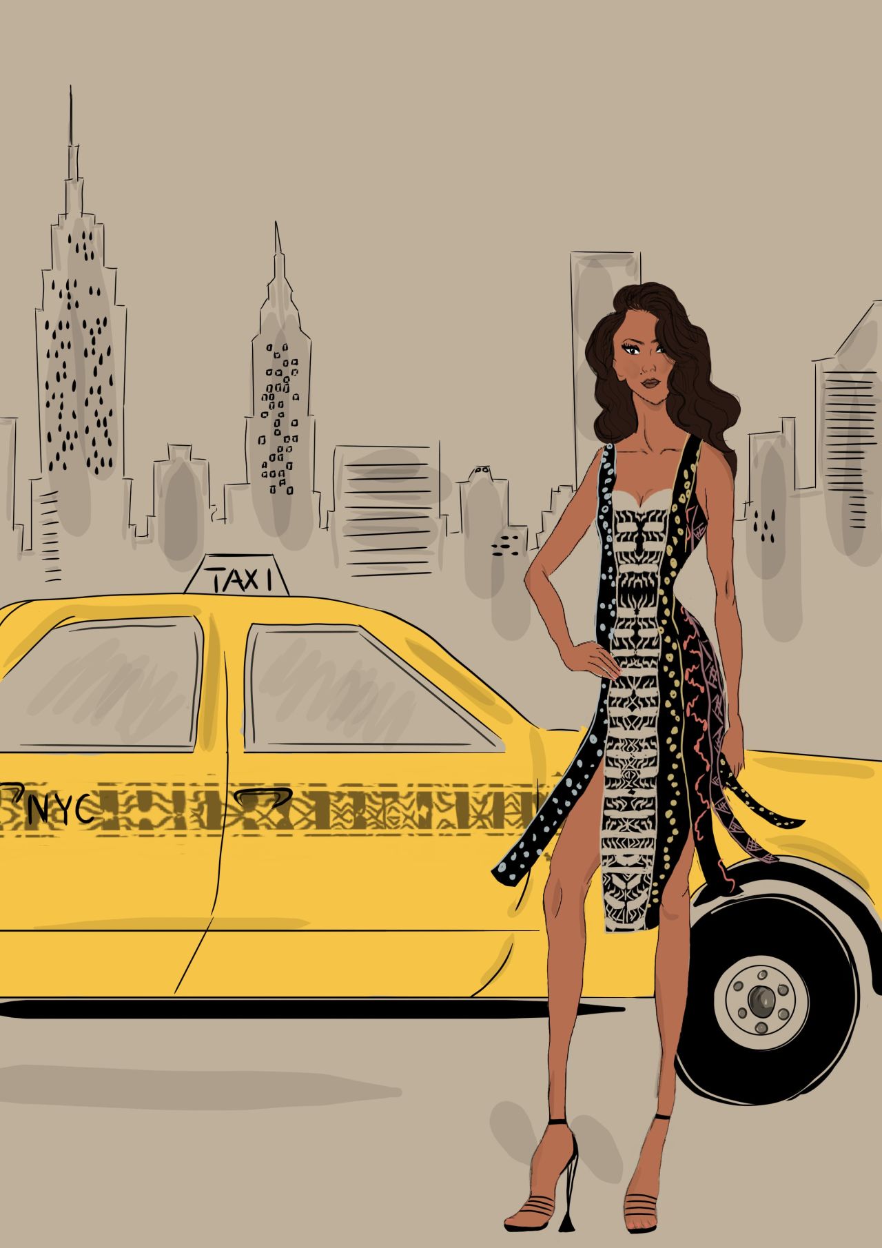 Yellow cab: Inspired by the debut of fashion brand Maxhosa at the 2019 New York fashion week.