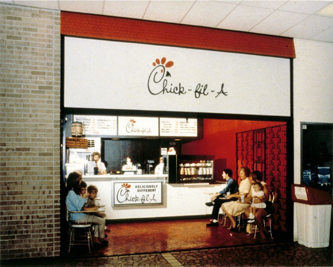 Chick-fil-A's first restaurant in Atlanta's Greenbriar Mall in the late 1960s.