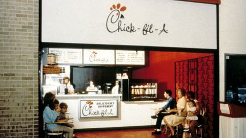Chick-fil-A's first restaurant in Atlanta's Greenbriar Mall in the late 1960s.