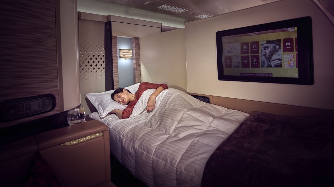 <strong>The Residence:</strong> Etihad's highest travel class offers private bedrooms with custom-made double mattresses and sumptuous bedding.