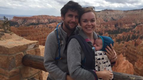 In this family photo, Barkan is pictured with his wife Rachael and son Carl in October 2016.