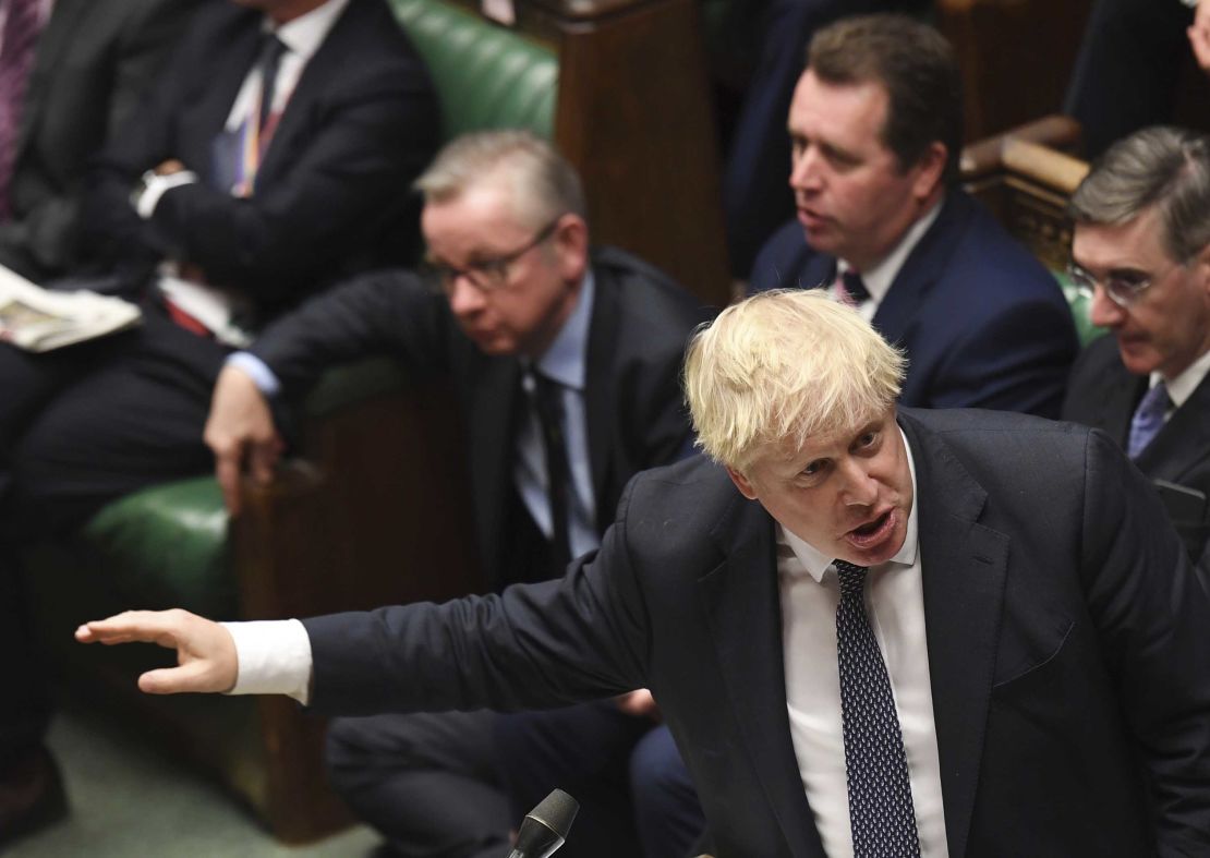 Boris Johnson answers questions in the House of Commons this week.