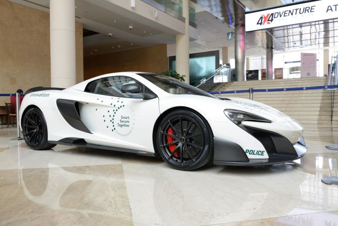 Dubai police also boast a McLaren 675LT, one of the most advanced creations from the British racing specialists, with a top speed of more than 200 mph. 