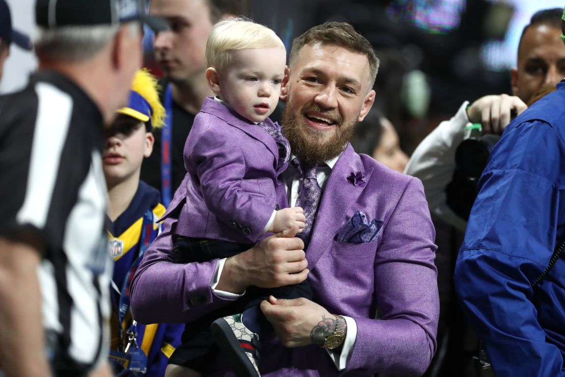 McGregor and his son, Conor,  attend Super Bowl LIII between the New England Patriots and the Los Angeles Rams.
