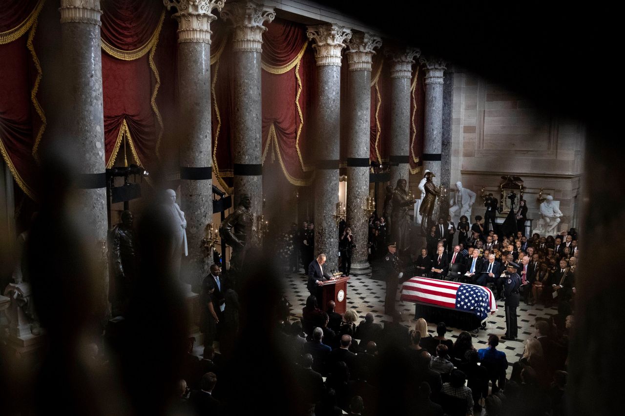 Schumer was among several members of Congress to speak at the service.