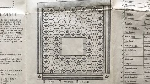 The original pattern for the quilt Rita Smith indended to make.