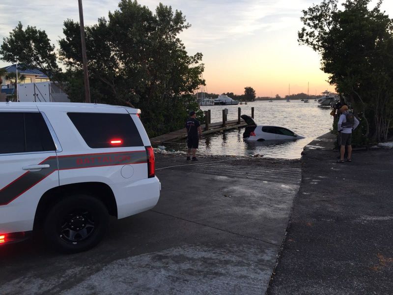 submerged car