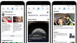 Facebook News on a phone screen