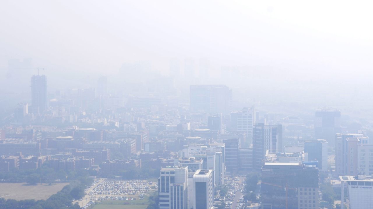Smog in Noida, India on October 23, 2019.