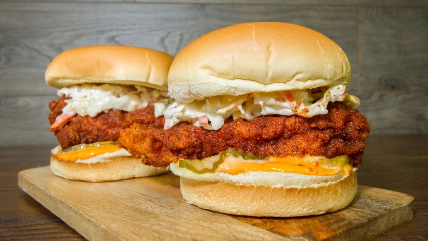 Fried chicken sandwich - stock