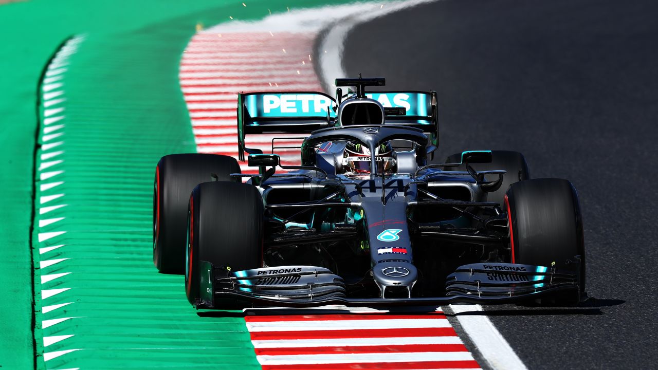 Hamilton driving at the Japanese Grand Prix.