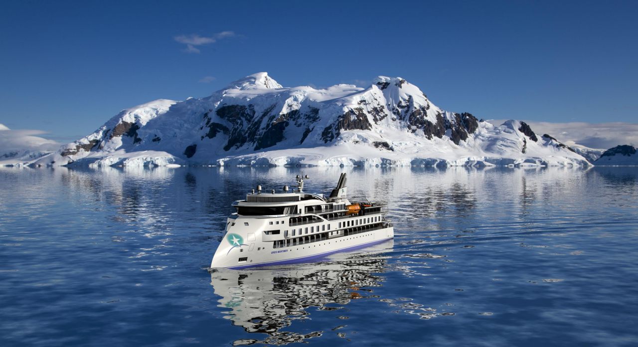 The Greg Mortimer Antarctic ship.