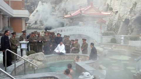 Kim Jong Un visits the Yangdok County Hot Spring Resort in North Korea. 