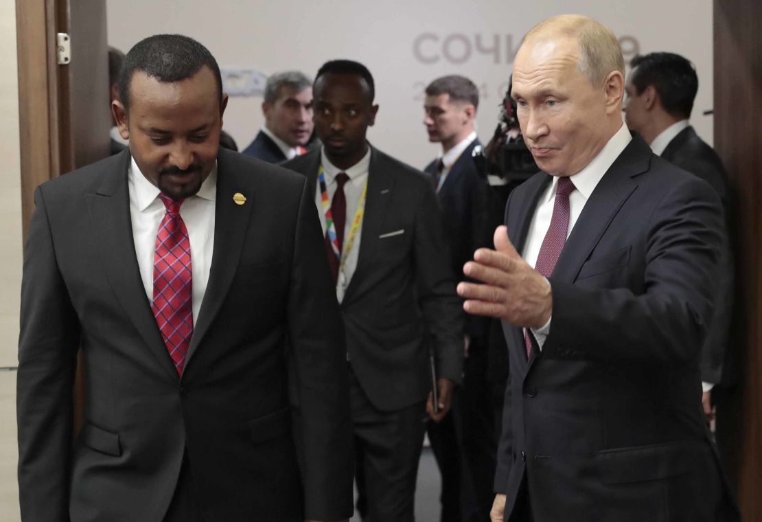 Russian President Vladimir Putin met with  African leaders, including Ethiopia's Prime Minister Abiy Ahmed on the sidelines of the 2019 Russia-Africa Summit.