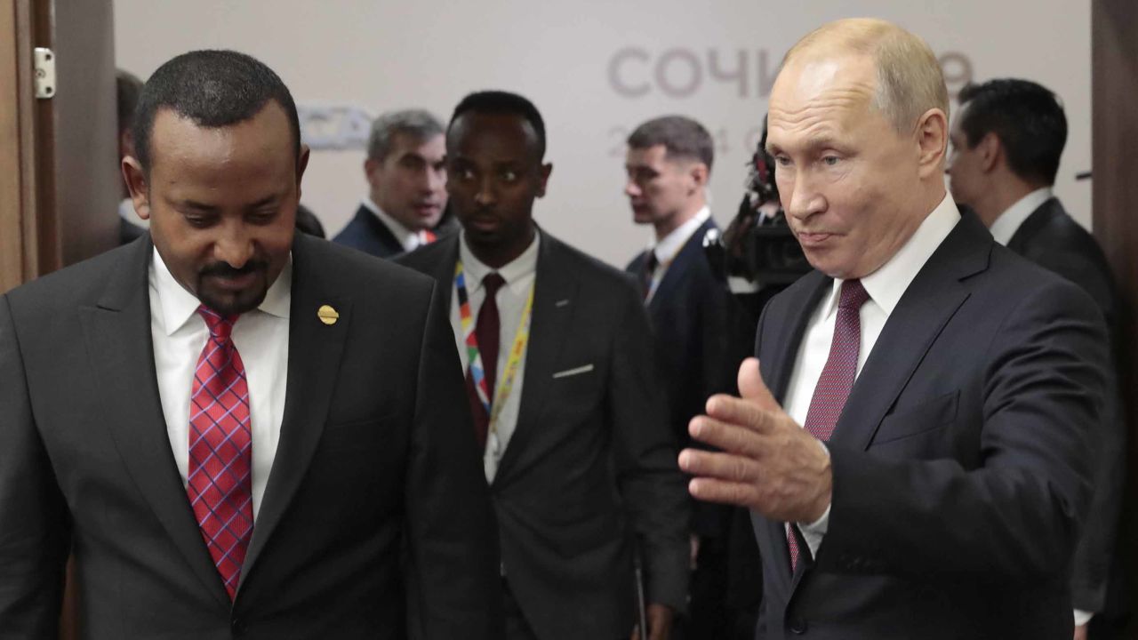 Russian President Vladimir Putin met with  African leaders, including Ethiopia's Prime Minister Abiy Ahmed on the sidelines of the 2019 Russia-Africa Summit.