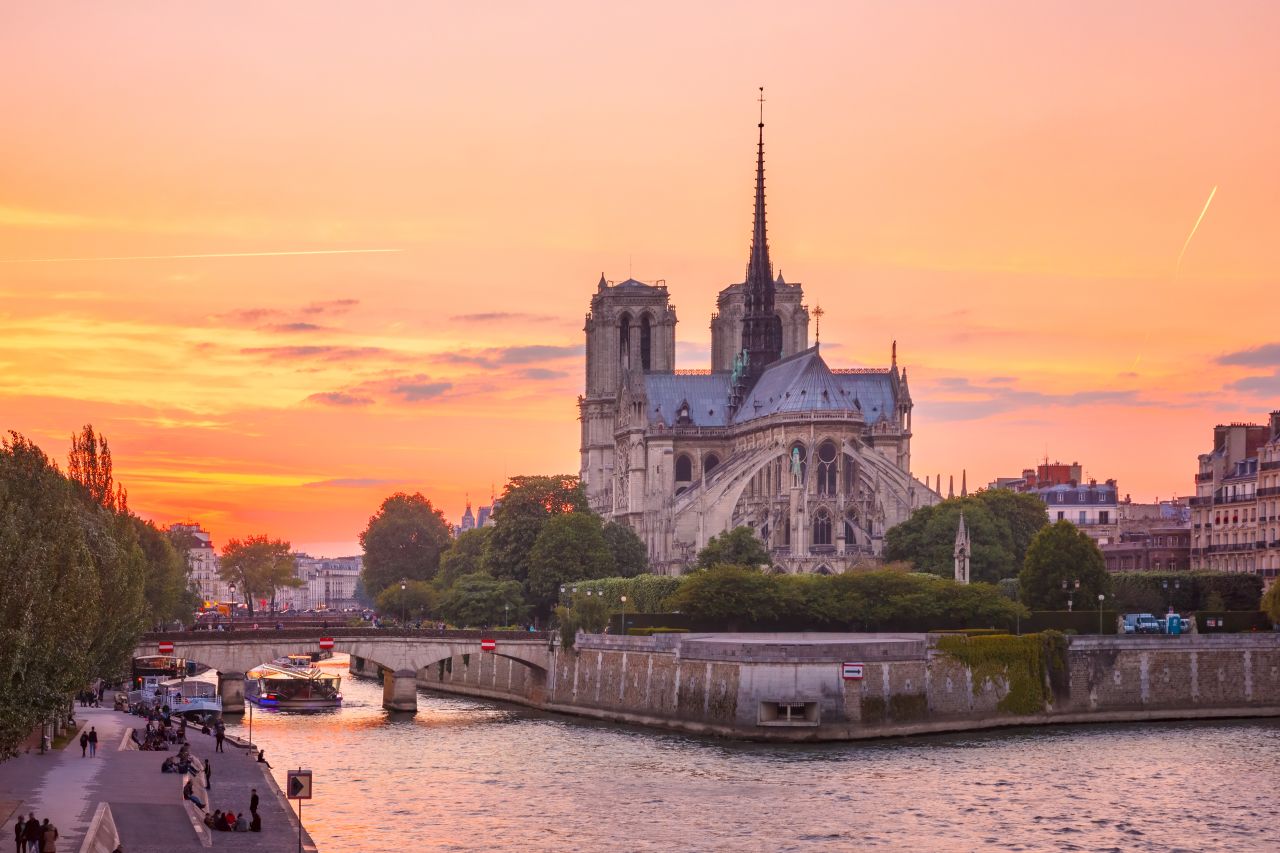 A fire caused massive damage to the Notre-Dame de Paris, France.