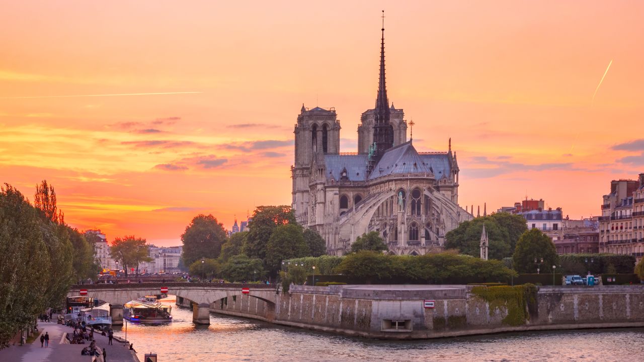 A fire caused massive damage to the Notre-Dame de Paris, France.