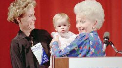 Lily Adams as a child, with mother Cecile Richards and grandmother Ann Richards
