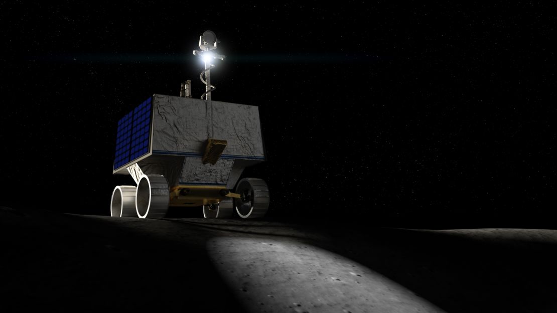 NASA's VIPER mobile robot will roam around the Moon's South Pole looking for water ice in 2022.
