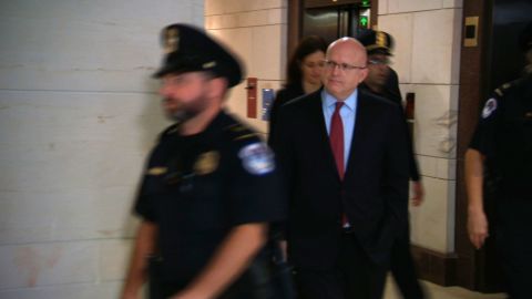 Assistant Secretary of State Philip Reeker is seen arriving Saturday morning for his closed-door deposition on Capitol HIll as part of the House-led impeachment investigation.
