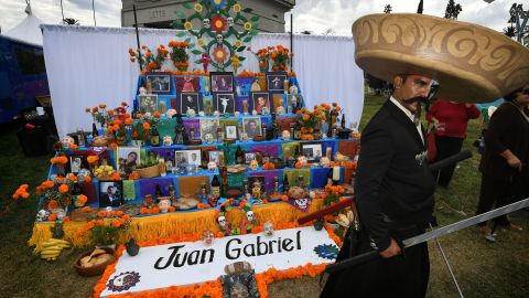 The holiday is a time to celebrate the lives of friends, family members and even celebrities who have died. This altar pays tribute to Mexican singer Juan Gabriel who died in 2016.