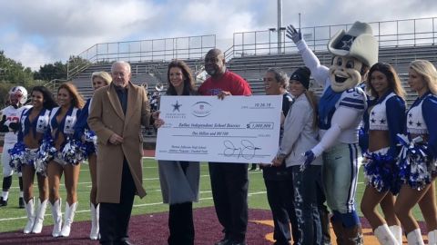 Jerry Jones and the Dallas Cowboys announced a $1 million donation to the Dallas Independent School District on Saturday.
