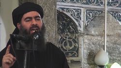 The leader of the militant Islamic State (ISIS) Abu Bakr al-Baghdadi is seen in this video recording posted online on July 4, 2014.