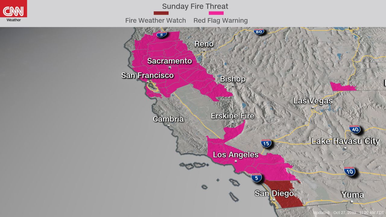 California wildfires Sunday graphic
