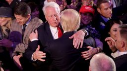 NEW YORK, NY - NOVEMBER 09:  Republican president-elect Donald Trump hugs his brother Robert Trump after delivering his acceptance speech at the New York Hilton Midtown in the early morning hours of November 9, 2016 in New York City. Donald Trump defeated Democratic presidential nominee Hillary Clinton to become the 45th president of the United States.  (Photo by Chip Somodevilla/Getty Images)
