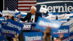 2020 Democratic presidential hopeful US Senator Bernie Sanders (D-VT) speaks during a campaign rally at Cass Technical High School in Detroit, Michigan, on October 27, 2019. (Photo by JEFF KOWALSKY / AFP) (Photo by JEFF KOWALSKY/AFP via Getty Images)