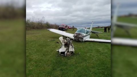 The plane reportedly crashed while taking off from the LeRoy airport.