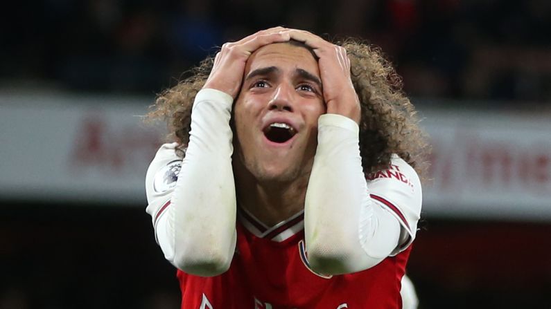 Arsenal's Matteo Guendouzi reacts during a Premier League match against Crystal Palace on Sunday, October 27. The match in London ended 2-2.