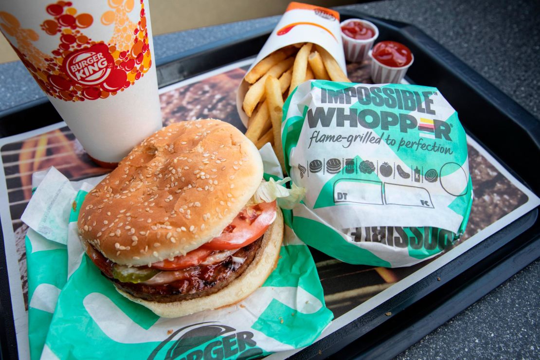 Food chains like Burger King have launched plant-based burgers. 