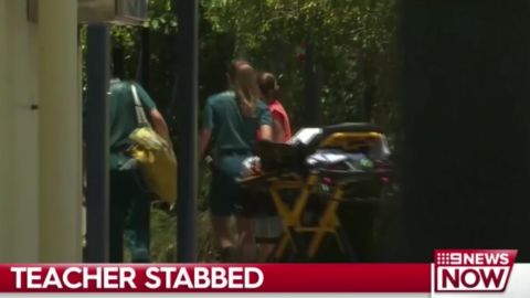 The wounded teacher was taken to hospital but has since been discharged.