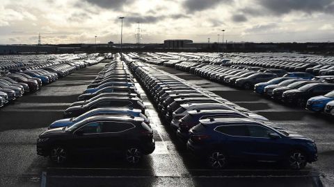 Nissan cars parked in Sunderland. 