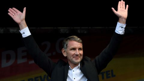 Alternative for Germany's Thuringia state leader, Björn Höcke, during the election campaign.