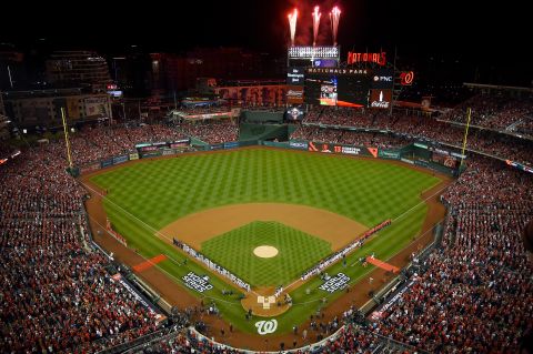An overview of Nationals Park before it hosted its first World Series game.
