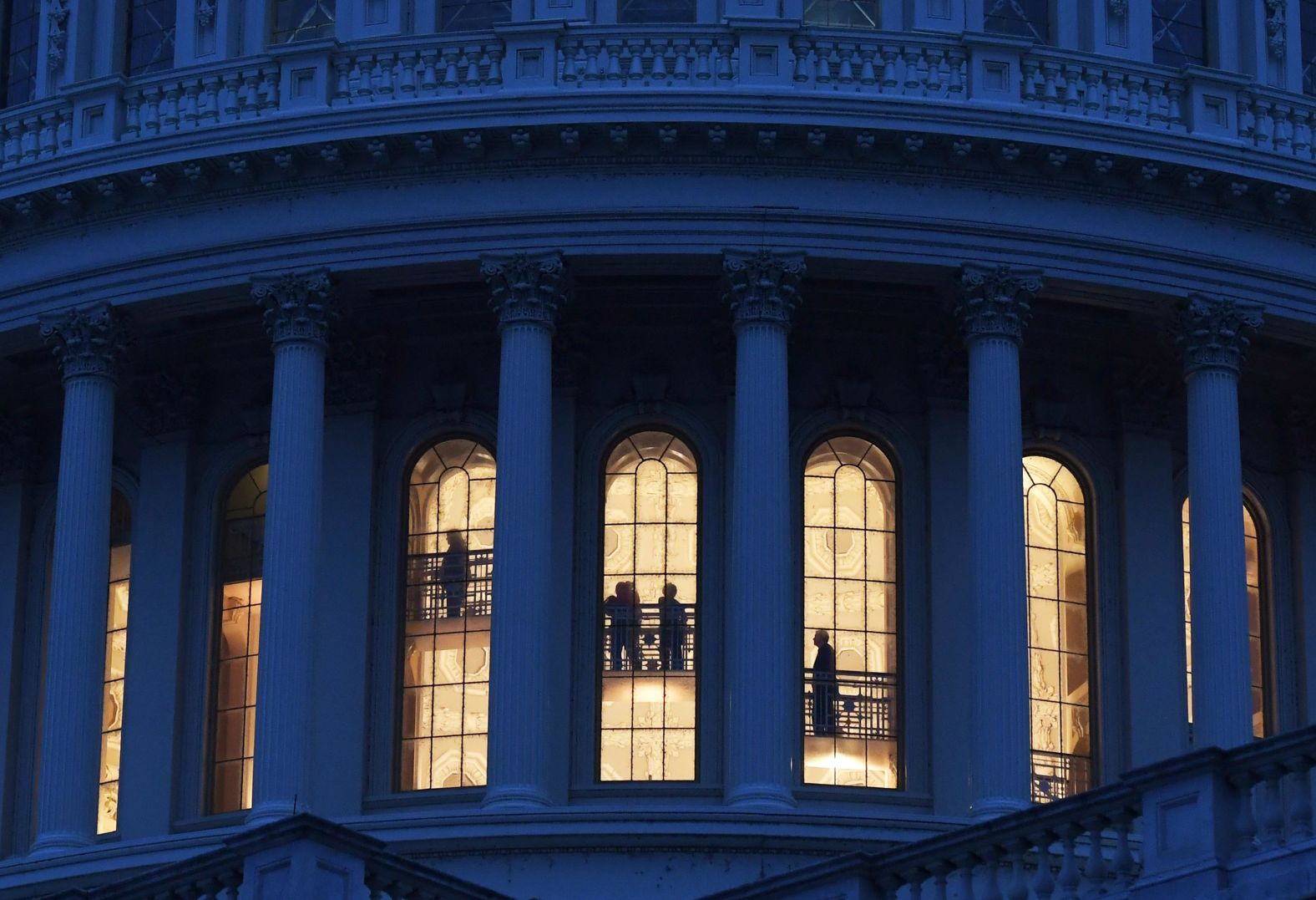 People are seen inside the US Capitol on October 22.