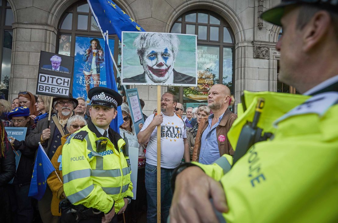 Protesters demonstrate against Brexit in London on October 19.