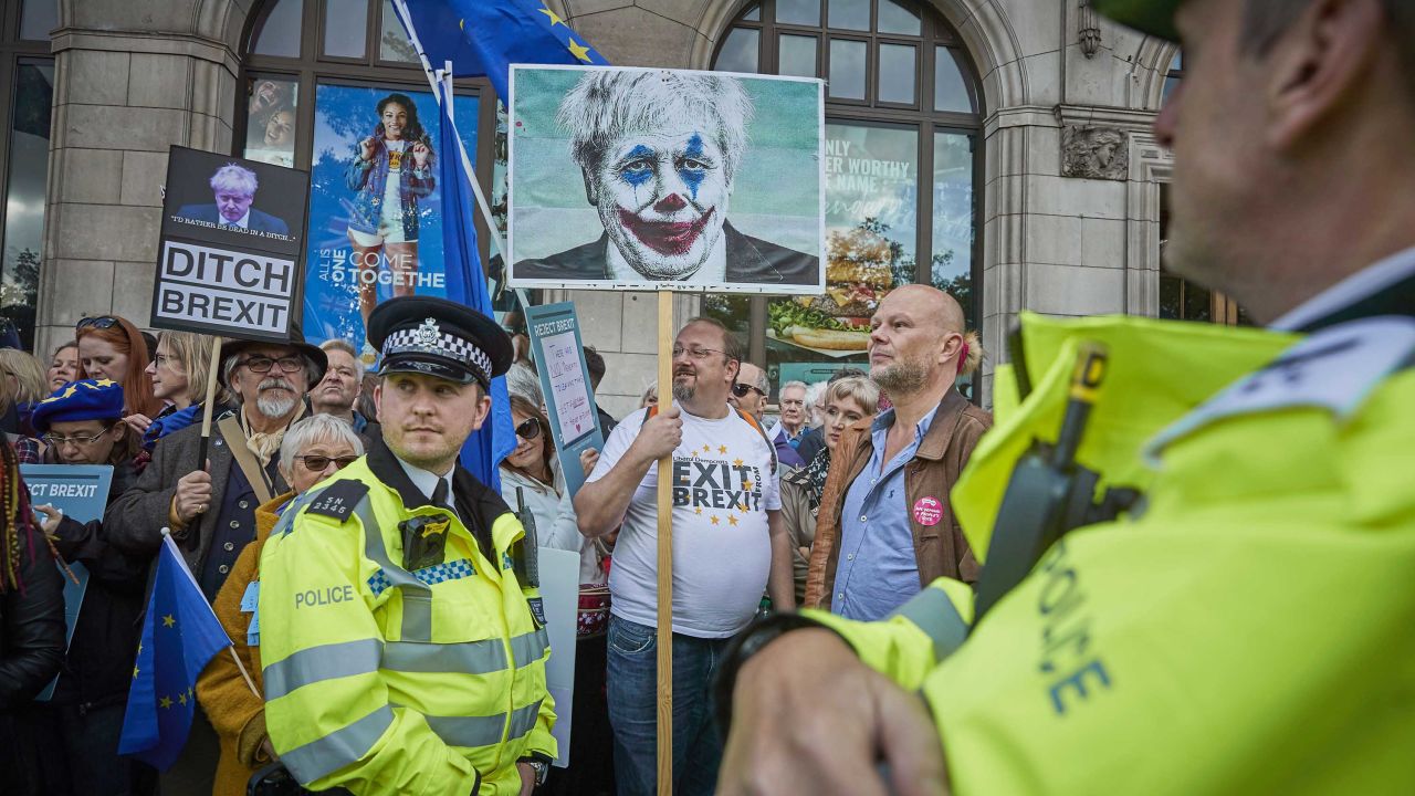 Protesters demonstrate against Brexit in London on October 19.