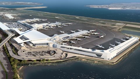 The terminal has new gates which will allow it to accomodate larger aircraft.